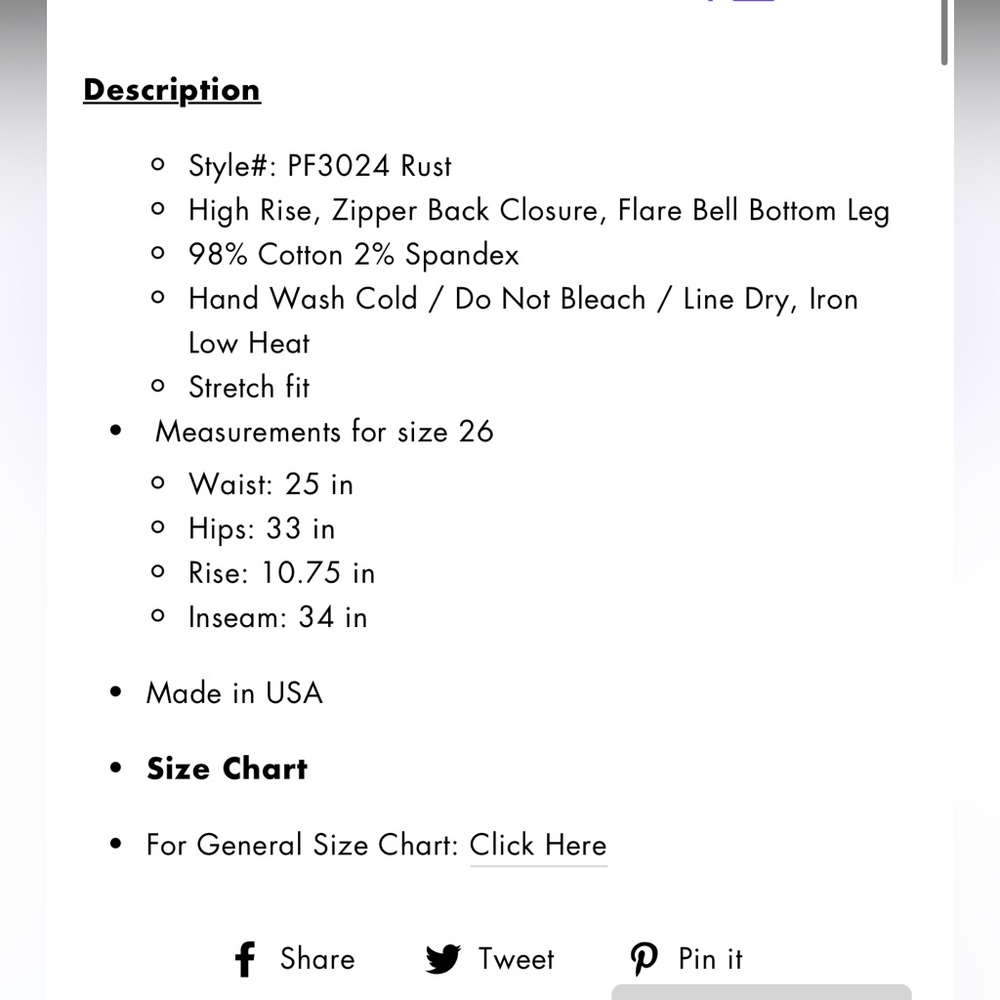 O2 Denim Rust Flare Jeans - Picture 6 of 6